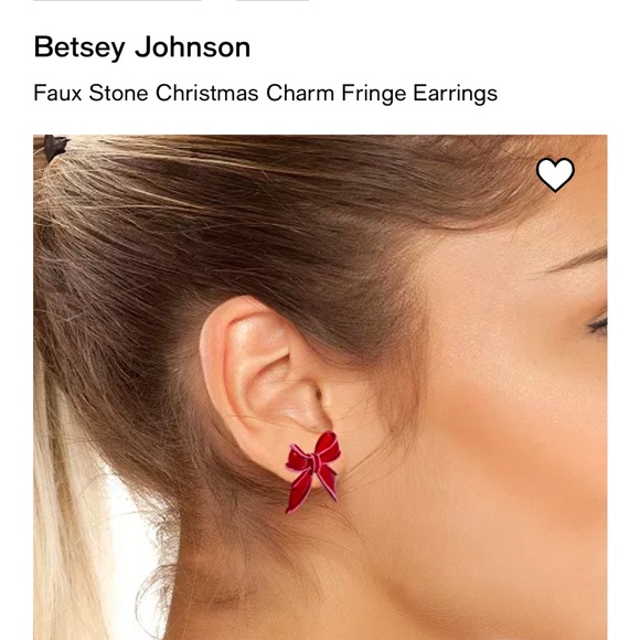 🎁New Betsey Johnson Christmas Holiday Dangle Earring Tree Gingerbread Red Bows - Picture 10 of 11